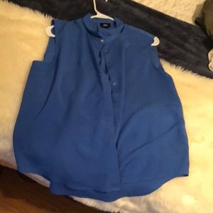 Blue Button up top